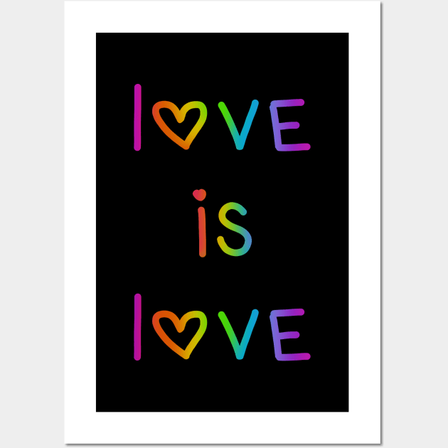 Love Is Love Bright Rainbow Ombre Wall Art by KelseyLovelle